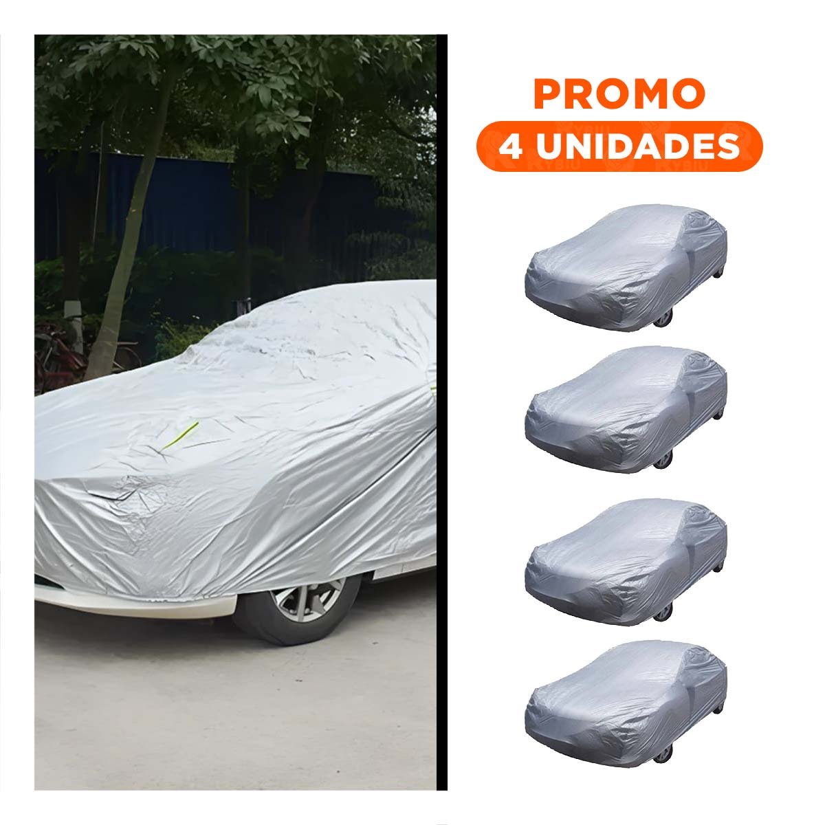PACK4 PROTECCION EXTERIOR XL 540X175X120CM GRIS COBERTOR AMPLIO Y+REGALO STICKER - 1