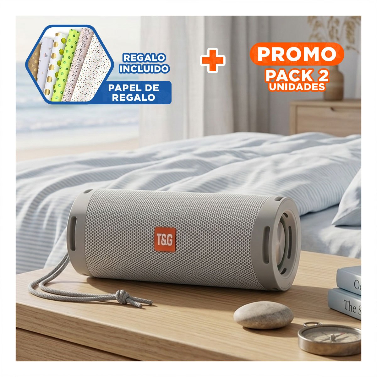 PACK2 BOCINA MUSICAL PLOMO CON SONIDO CLARO Y REPRODUCCION DURADERA Y+PAPEL REGALO - 1
