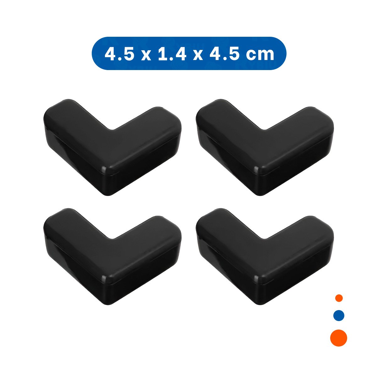 PACK6 KIT PROTECTOR PARA ESQUINAS DE SALA NEGRO Y+REGALO STICKER - 4