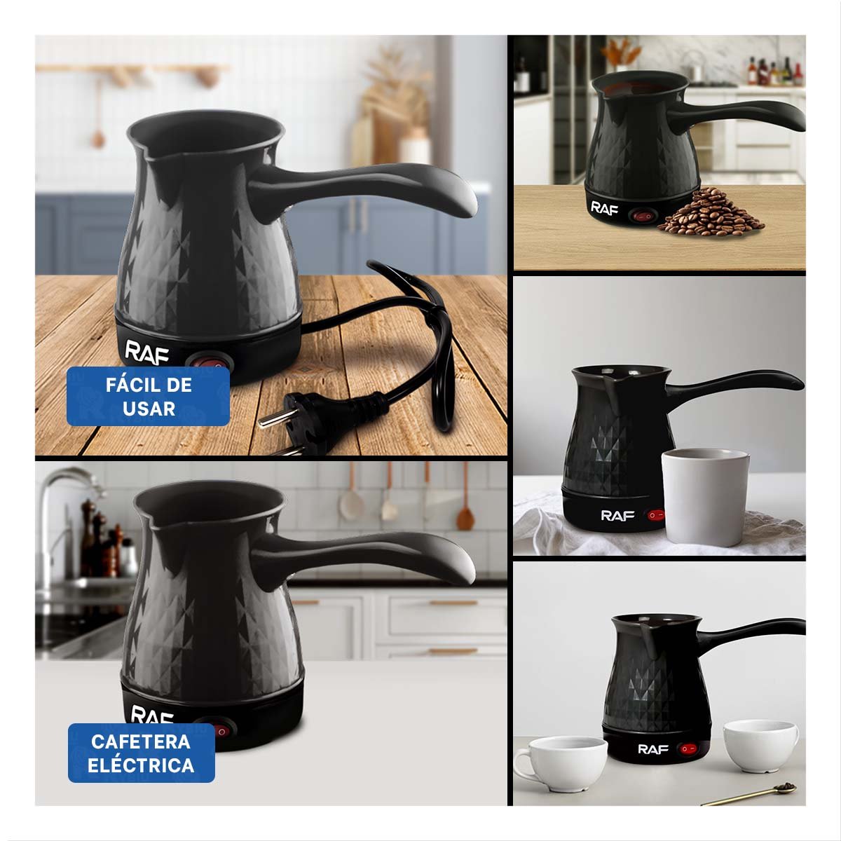 TETERA TURCA DE COLOR NEGRO 500ML CON PLASTICO Y ACERO INOXIDABLE RAPIDA Y+POST IT - 5