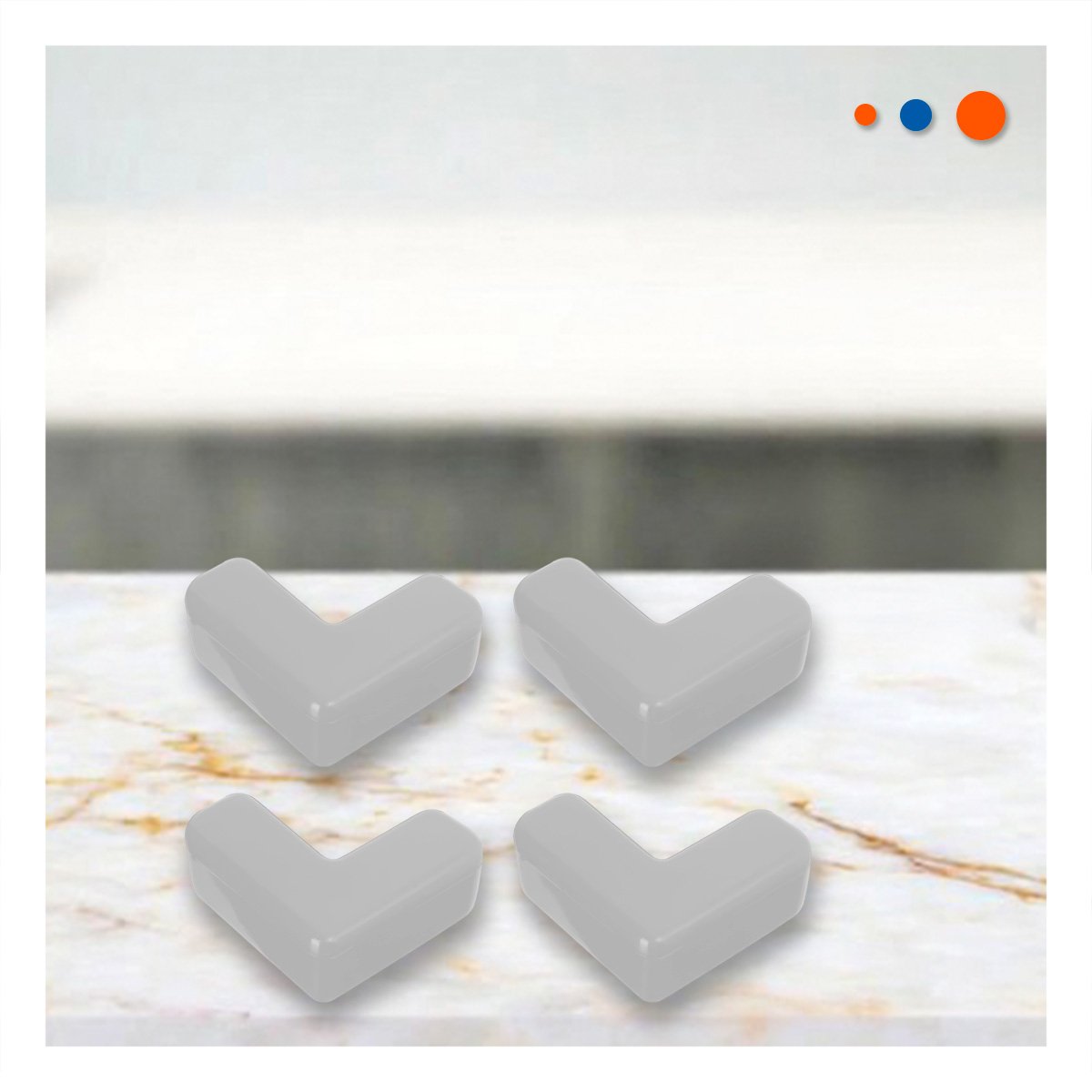 PACK4 PROTECTORES INFANTILES PARA ESQUINAS DE SEGURIDAD COLOR PLOMO Y+PAPEL REGALO - 2