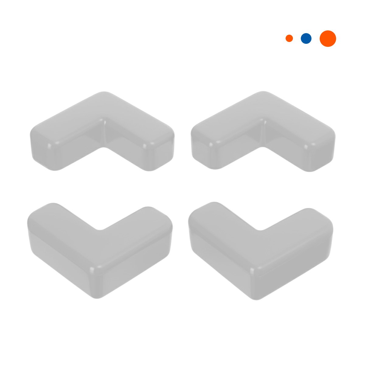 PACK4 PROTECTORES INFANTILES PARA ESQUINAS DE SEGURIDAD COLOR PLOMO Y+PAPEL REGALO - 3
