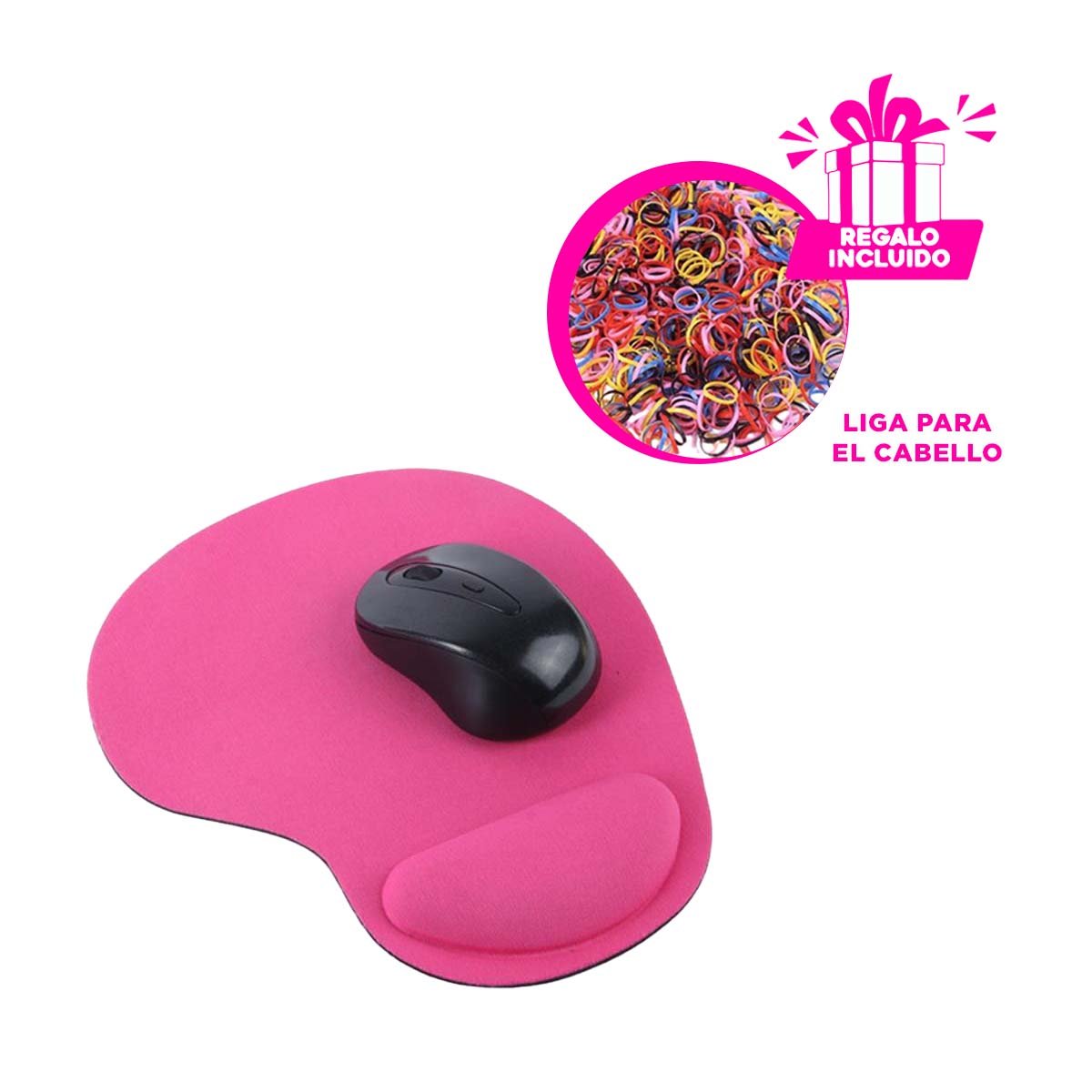 PACK12 MOUSE PAD GEL ERGONOMICO PARA USO EN HOGAR Y OFICINA COLOR FUCSIA - 1