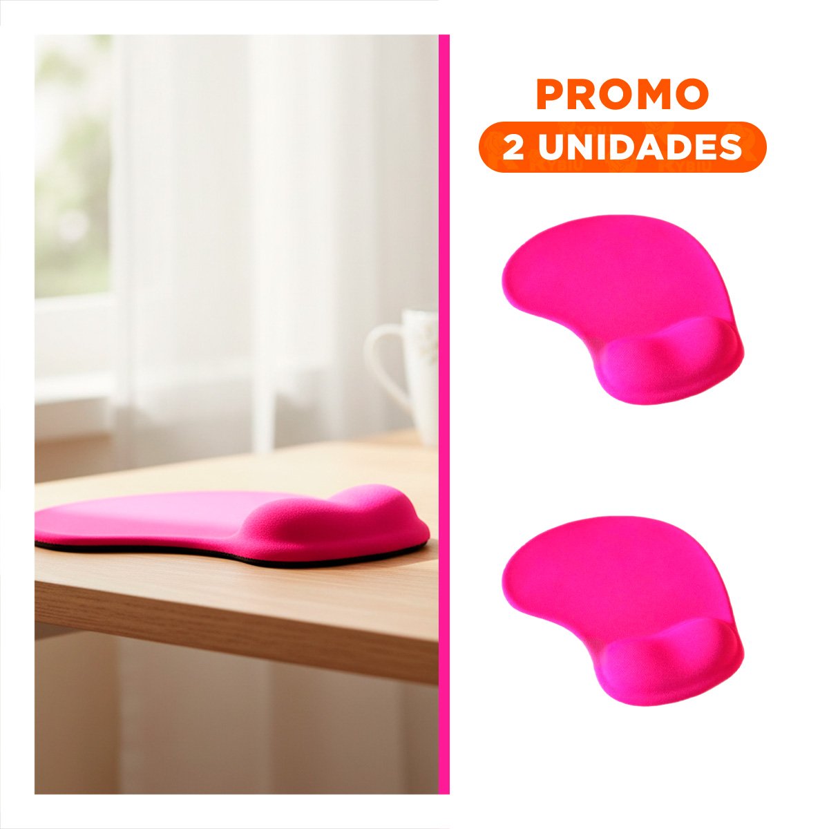 PACK12 ALFOMBRILLA GEL PORTATIL PARA COMPUTADORA Y ESCRITORIO FUCSIA Y+PAPEL REGALO - 1