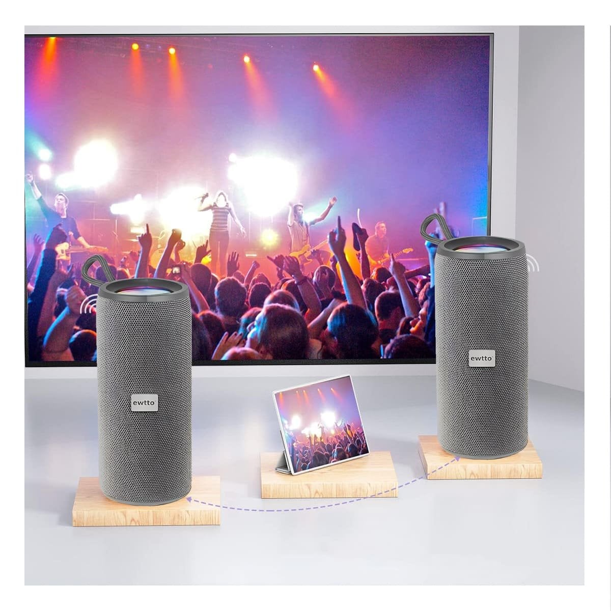 BOCINA PORTATIL COLOR PLOMO CON SONIDO ESTEREO Y FUNCIONAMIENTO SENCILLO Y+REGALO STICKER - 5