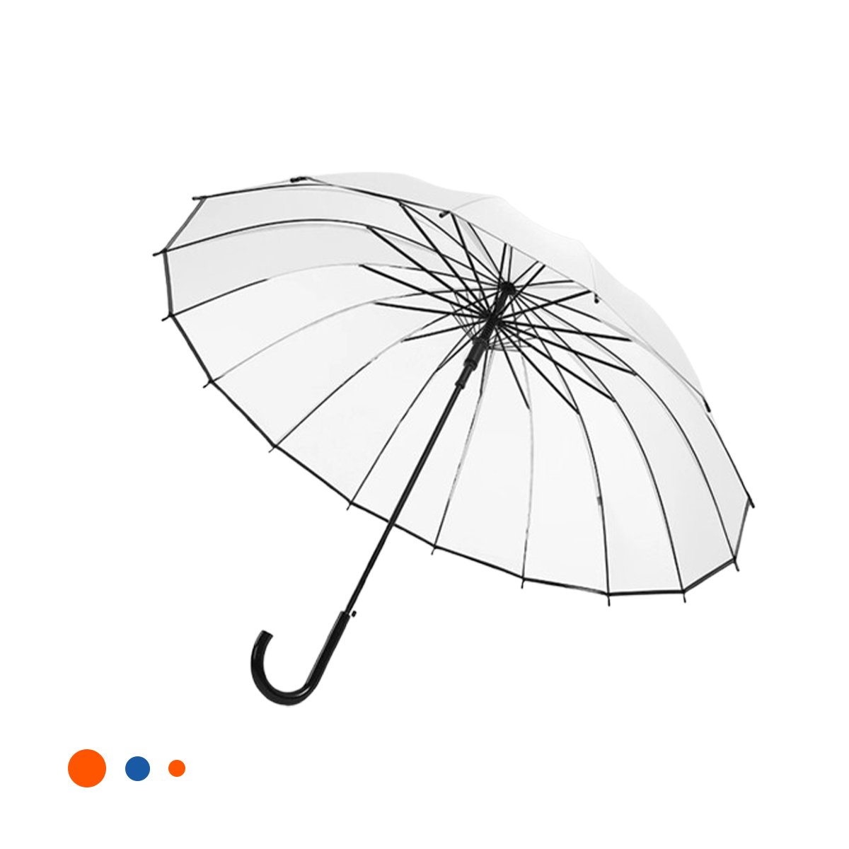 SOMBRILLA RESISTENTE CON MANGO LARGO TRANSPARENTE CON BORDE NEGRO DIARIO Y+LIGAS REGALO - 3