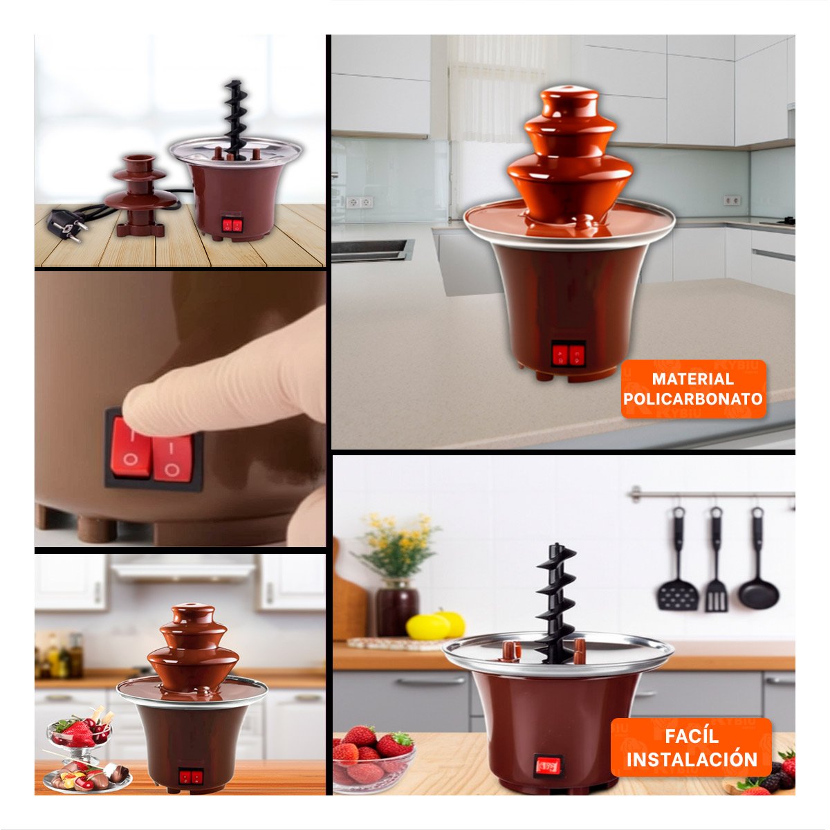 FUENTE DE 3 CAPAS ELECTRICA Y CHOCOLATE MARRON PARA TODA LA FAMILIA Y+LIGAS REGALO - 5