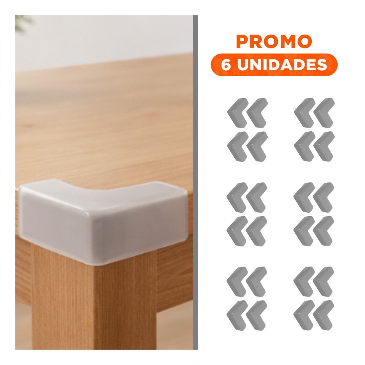 PACK6 PROTECTORES DE SEGURIDAD PARA ESQUINAS DE MUEBLES EN PLOMO - 1