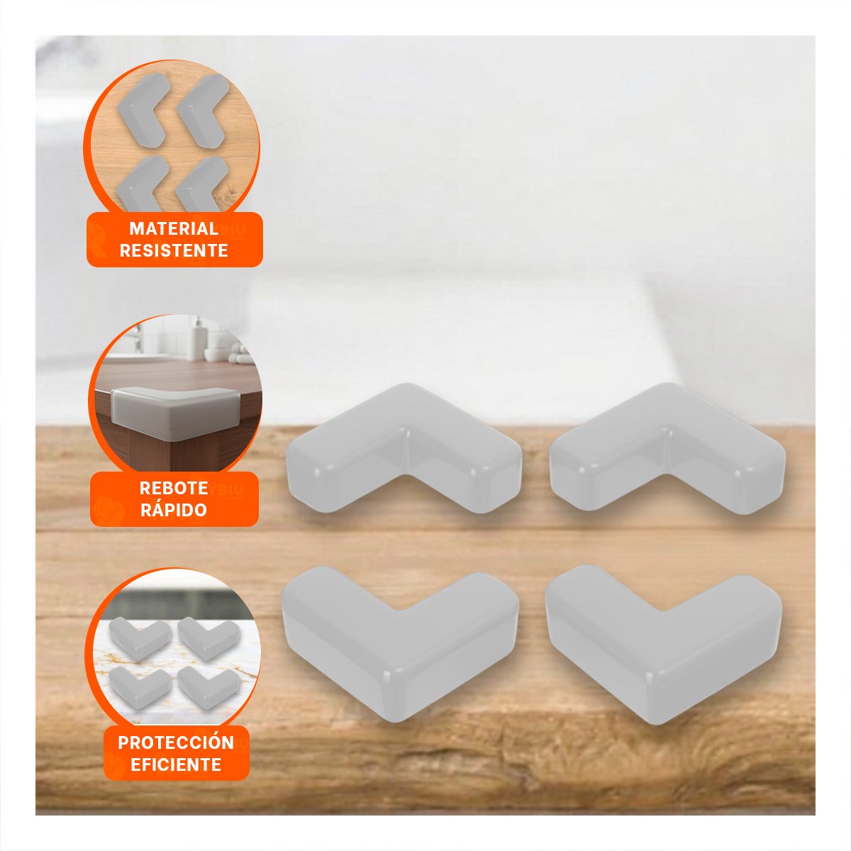 PACK6 PROTECTORES DE SEGURIDAD PARA ESQUINAS DE MUEBLES EN PLOMO - 5