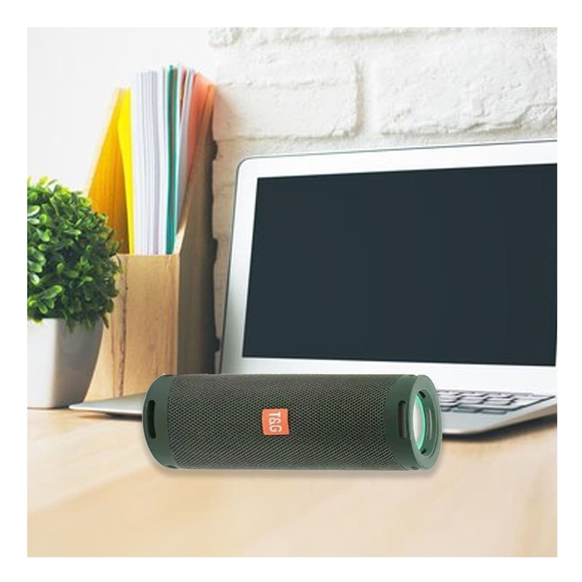 PACK4 ALTAVOZ PROFESIONAL COLOR VERDE MILITAR CON SONIDO POTENTE Y+PAPEL REGALO - 5