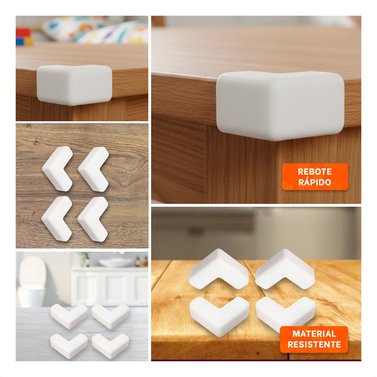 PACK6 RESGUARDOS PARA ESQUINAS DE SEGURIDAD INFANTIL BLANCO Y+PAPEL REGALO - 3