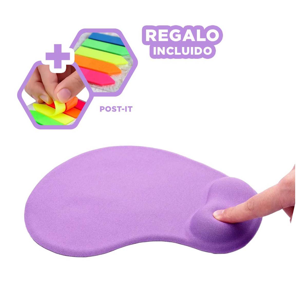 PACK6 MOUSE PAD GEL PORTATIL PARA OFICINA Y ESCRITORIO LILA - 5
