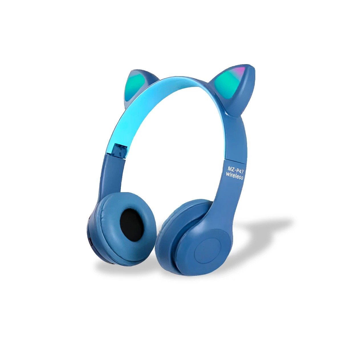 PACK4 AURICULARES TIPO GATO CON LUCES PARA COMPUTADORA Y JUEGOS AZUL Y+PAPEL REGALO - 5