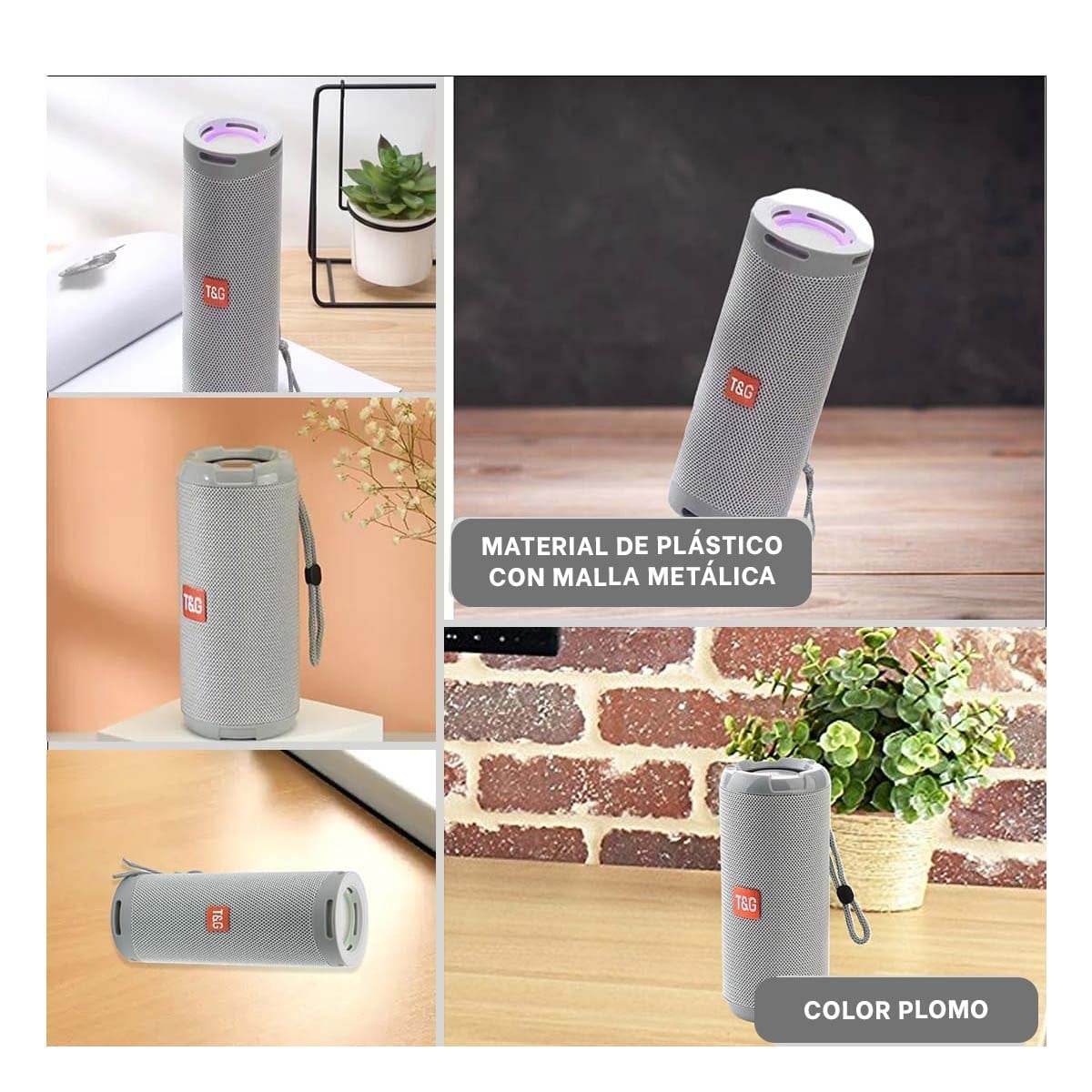 PACK6 ALTAVOZ MOVIL PLOMO CON SONIDO NITIDO Y USO VERSATIL Y+PAPEL REGALO - 3