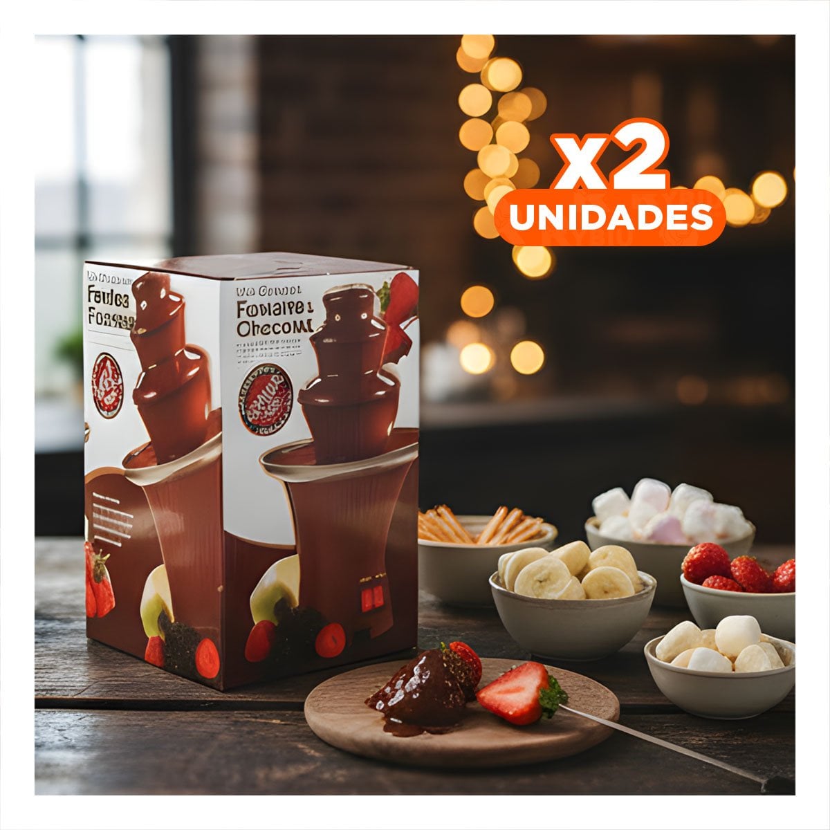 PACK2 EQUIPO DE CHOCOLATE DE 3 NIVELES ELECTRICO MARRON PARA BUFFET DE GALA Y+REGALO STICKER - 1