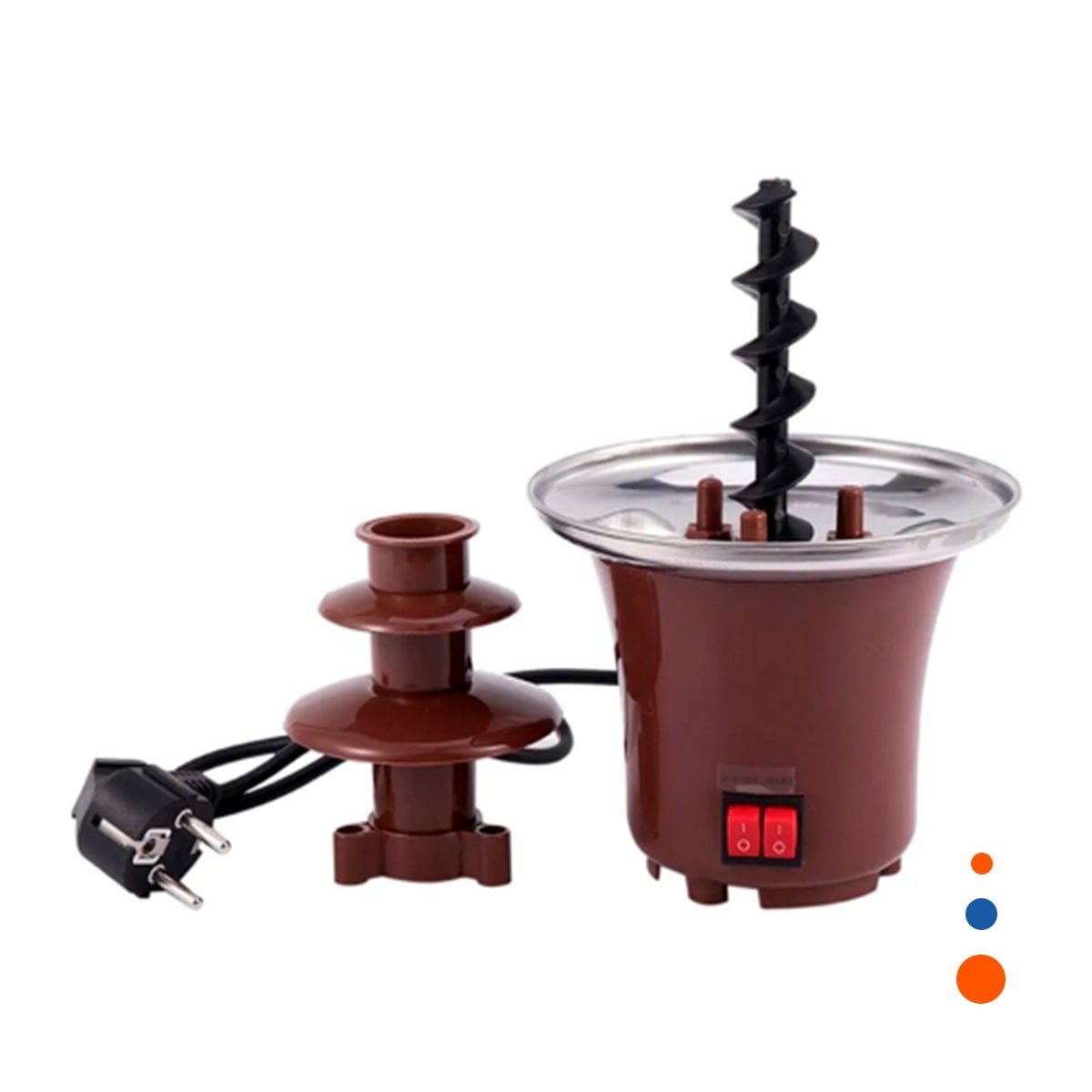 PACK2 EQUIPO DE CHOCOLATE DE 3 NIVELES ELECTRICO MARRON PARA BUFFET DE GALA Y+REGALO STICKER - 2