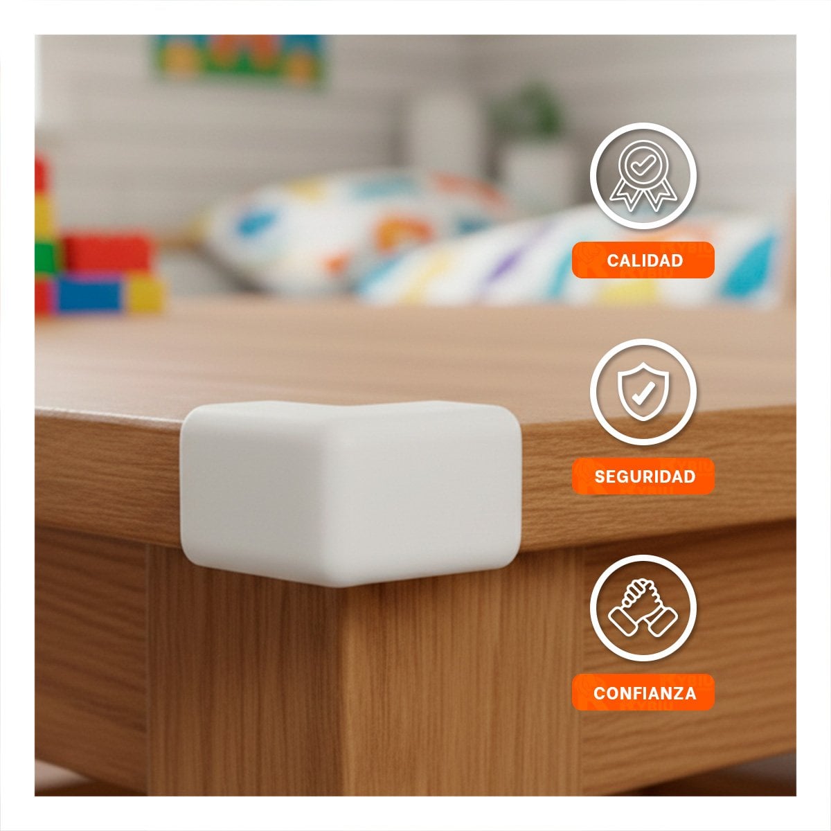 PROTECTORES ANTIGOLPES PARA ESQUINAS EN CASA COLOR BLANCO Y+LIGAS REGALO - 2