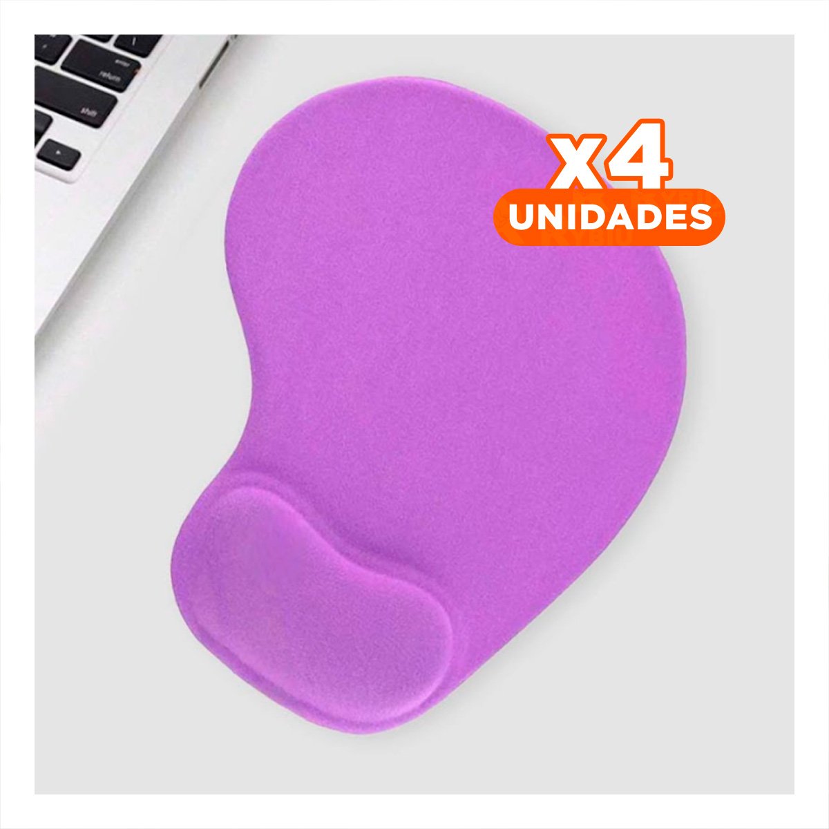 PACK4 MOUSE PAD GEL CON SOPORTE COLOR LILA PARA OFICINA Y HOGAR - 1