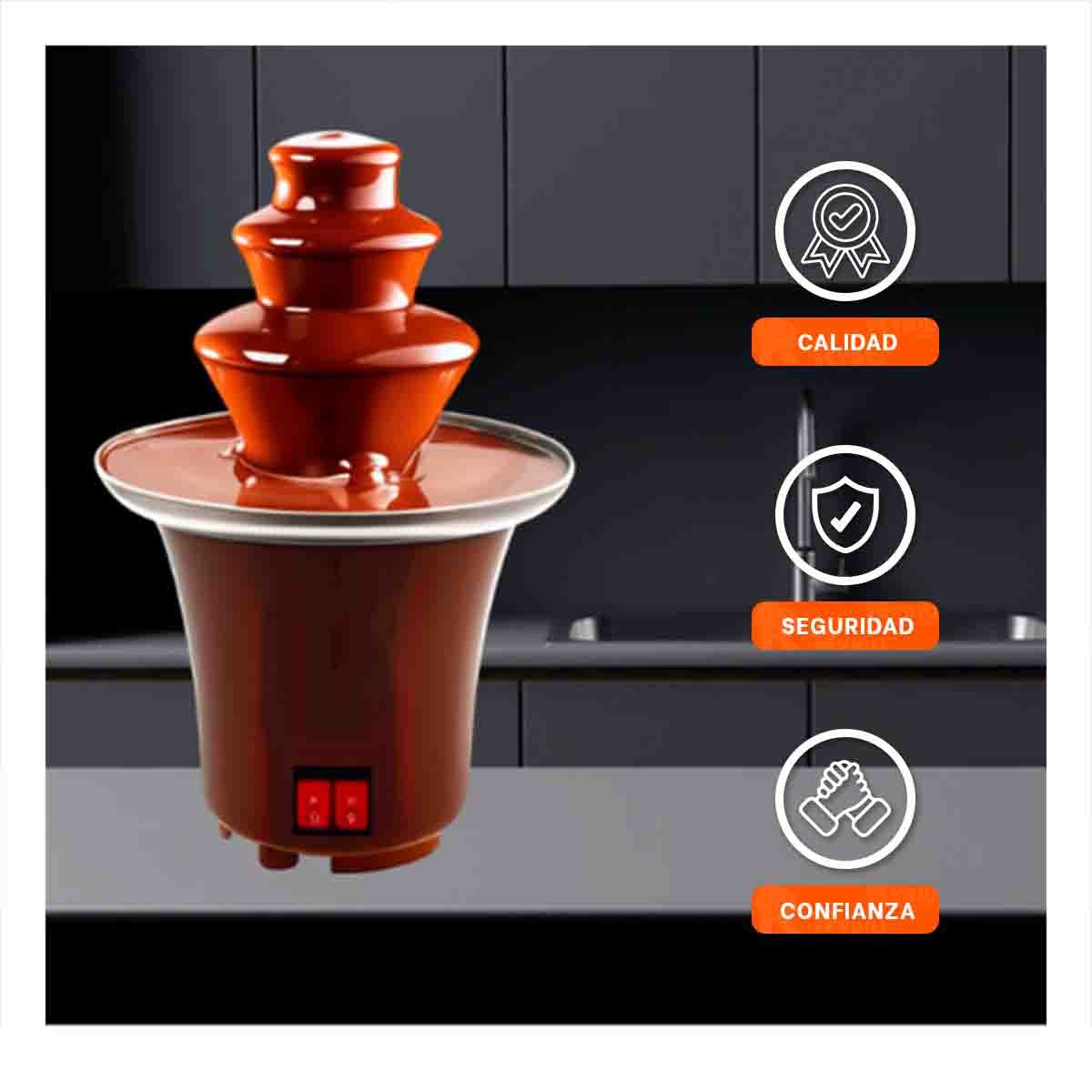 DISPOSITIVO DE CHOCOLATE MARRON DE 3 PISOS ELECTRICO PARA REPOSTERIA Y+REGALO STICKER - 2