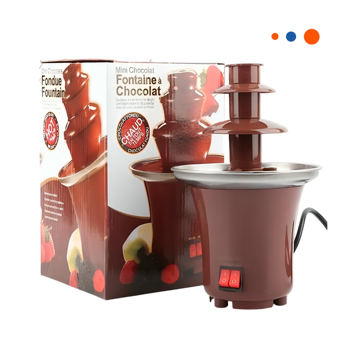 DISPOSITIVO DE CHOCOLATE MARRON DE 3 PISOS ELECTRICO PARA REPOSTERIA Y+REGALO STICKER - 3