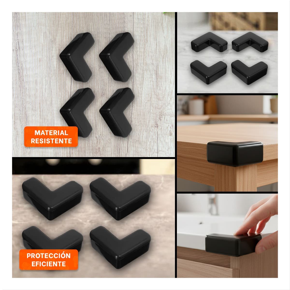 PACK2 AMORTIGUADOR PARA BORDES DE MESA EN HOGAR NEGRO Y+PAPEL REGALO - 3