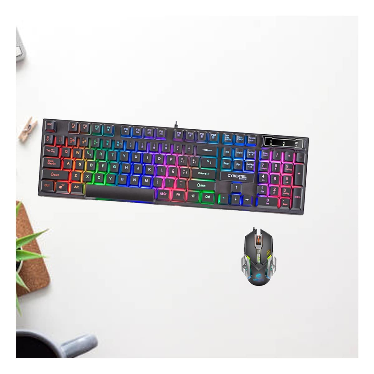 PACK2 COMBO GAMING CON TECLADO MOUSE Y MOUSE PAD NEGRO PARA PC ESCRITORIO Y+REGALO STICKER - 3