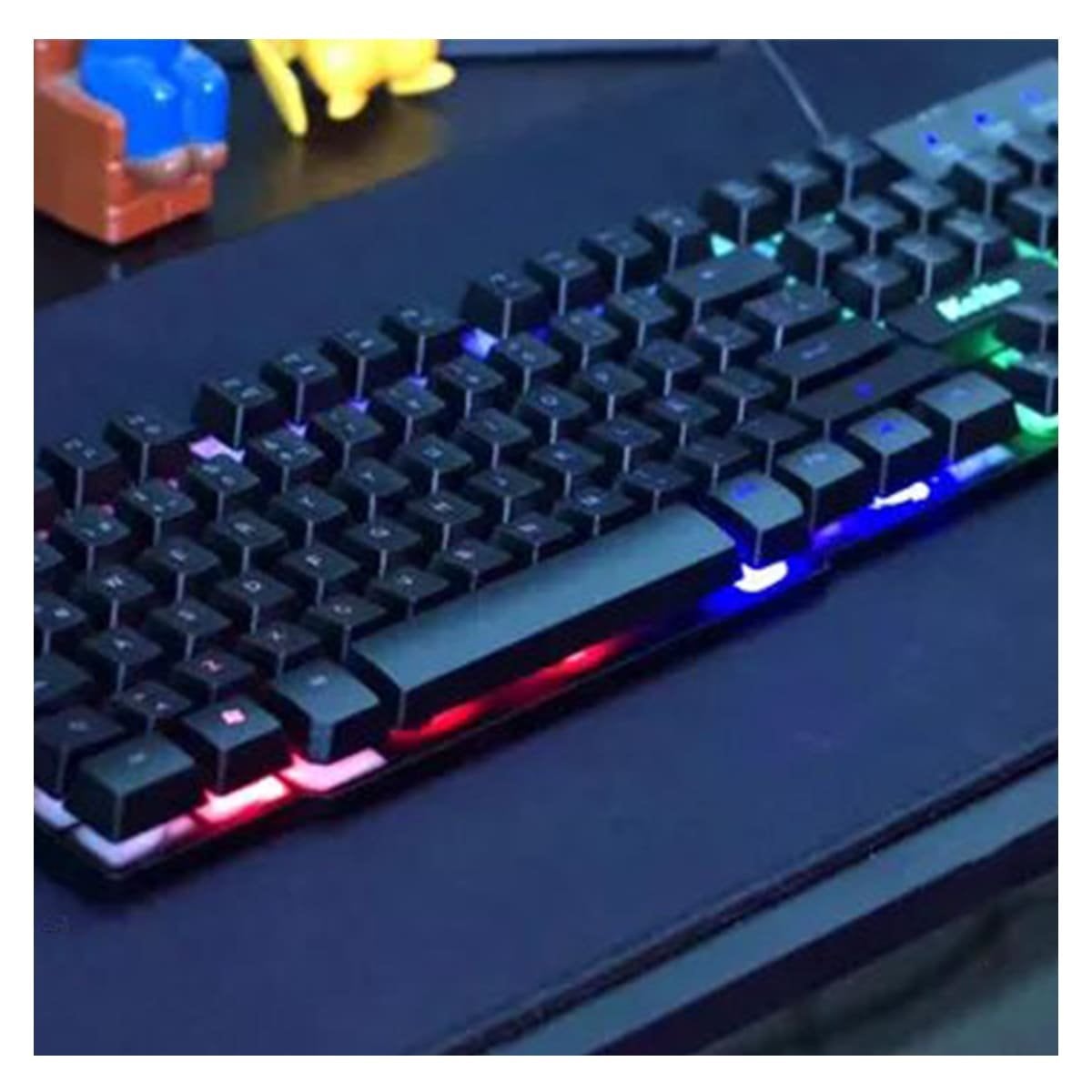 PACK2 CONTROL INALAMBRICO GAMER CON MOUSE LUZ LED RGB PARA PC NEGRO - 4