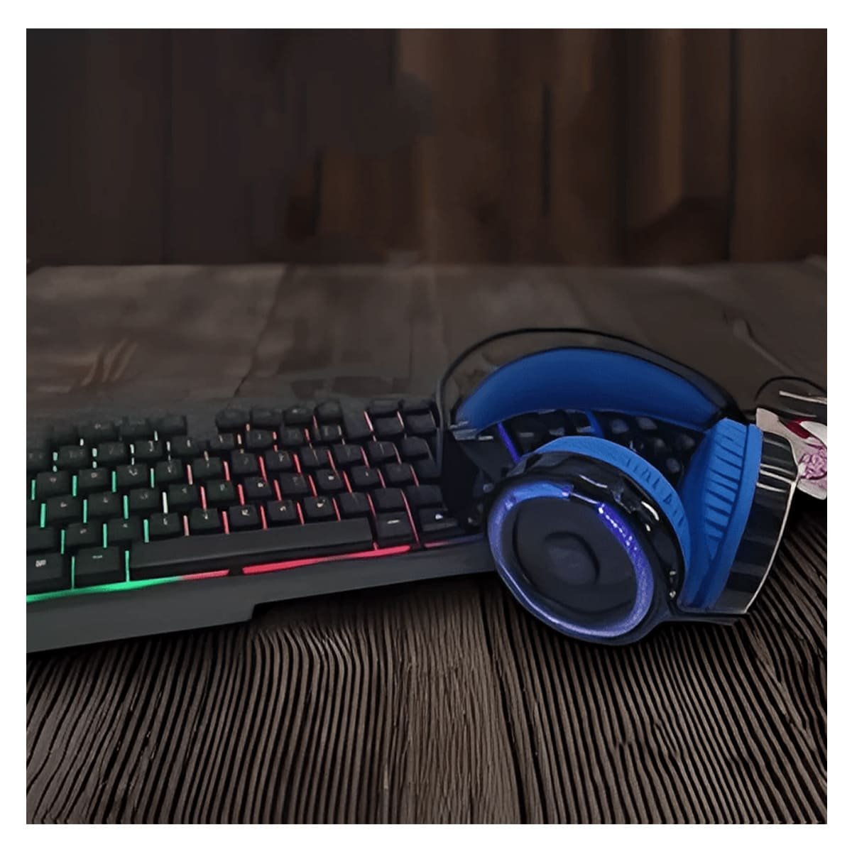 EQUIPO COMPACTO GAMER CON TECLADO Y MOUSE LUZ LED RGB NEGRO Y+LIGAS REGALO - 3