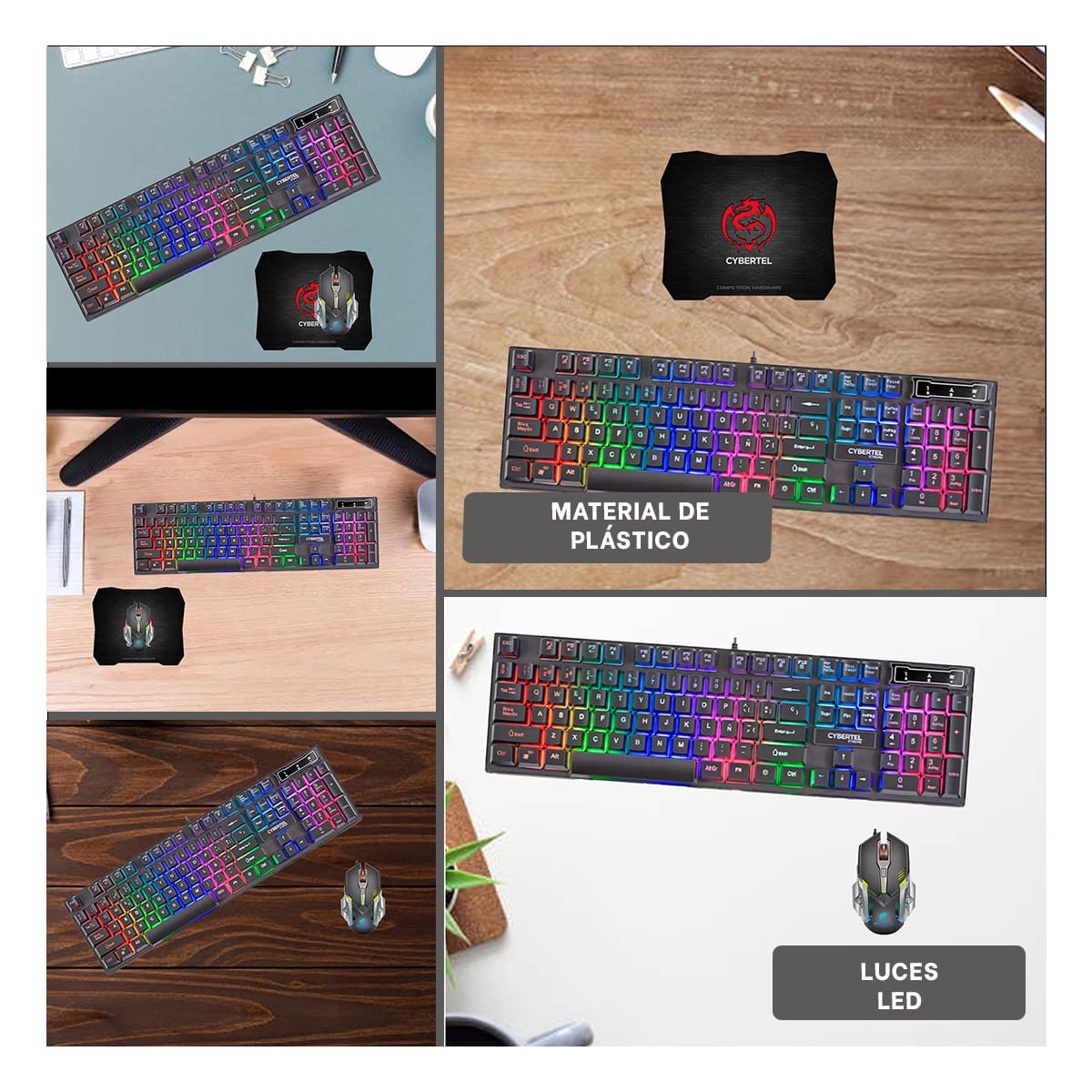 PACK2 SET GAMING CON TECLADO MOUSE COLOR NEGRO Y MOUSE PAD PARA COMPUTADORA Y+PAPEL REGALO - 3
