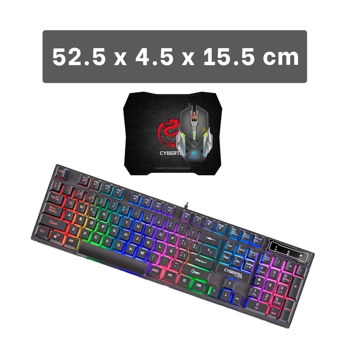 PACK4 SET GAMER CON TECLADO MOUSE Y MOUSE PAD NEGRO PARA COMPUTADORA GAMING Y+REGALO STICKER - 4