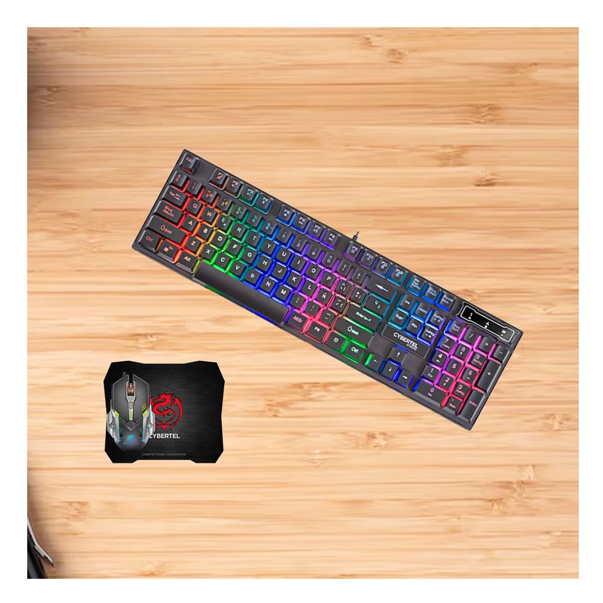 PACK2 PACK GAMER COLOR NEGRO CON TECLADO MOUSE Y MOUSE PAD PARA SETUP DE PC - 5