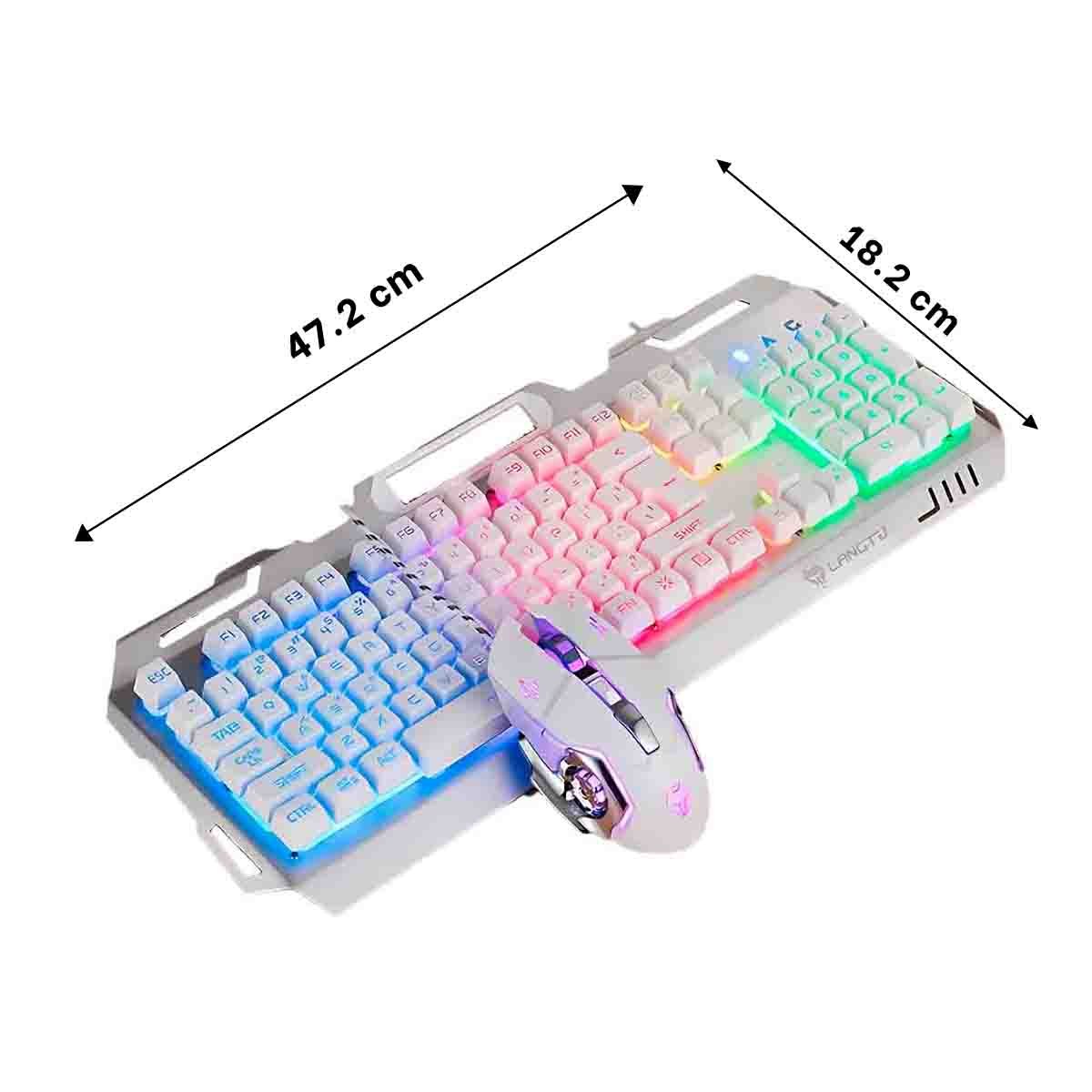PACK4 CONTROL MULTIUSO GAMER CON MOUSE LUZ LED RGB COLOR BLANCO PARA PC Y+PAPEL REGALO - 4