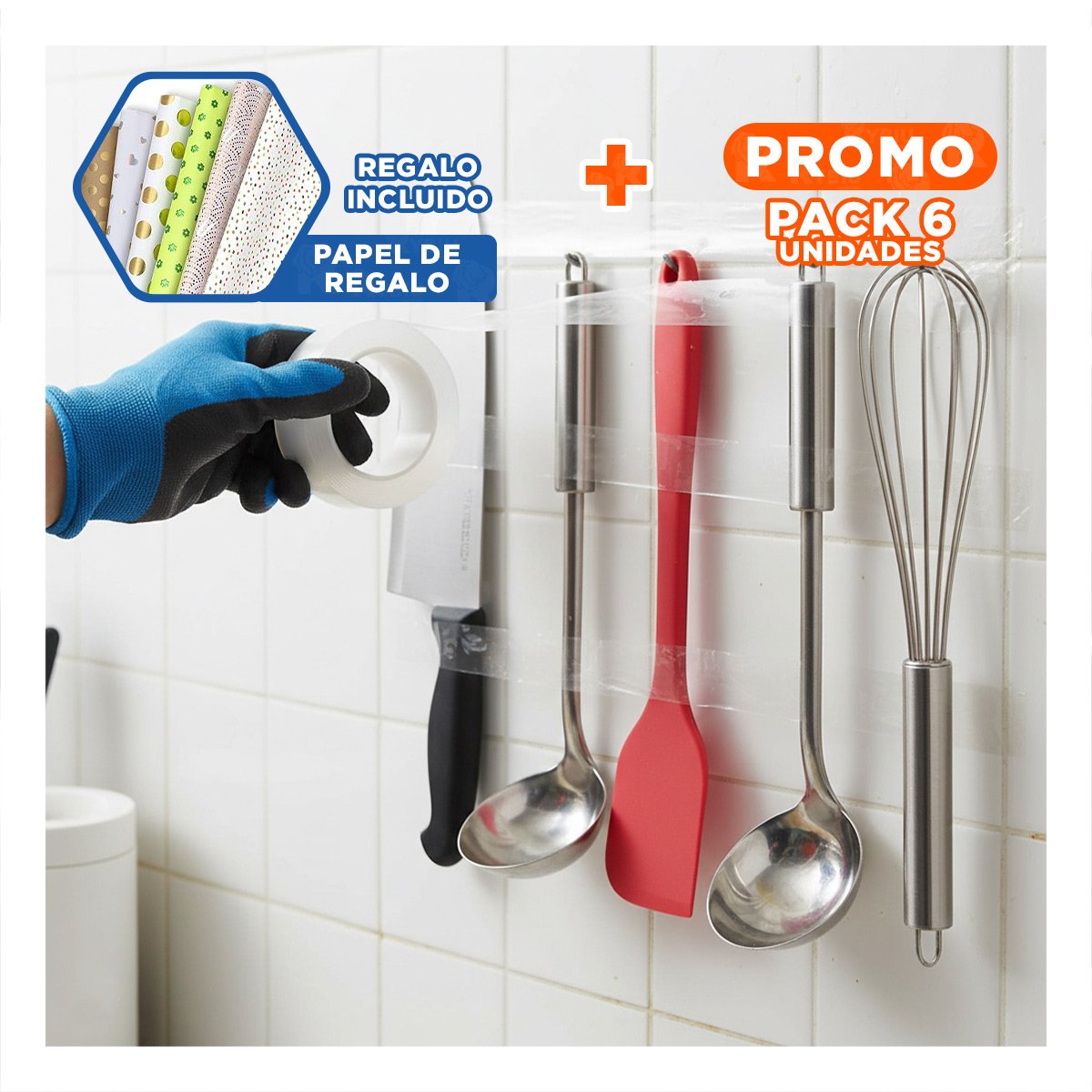 PACK6 BANDA MULTIFUNCIONAL DOBLE CONTACTO DE 3 METROS FUERTE Y DURADERA Y+PAPEL REGALO - 1