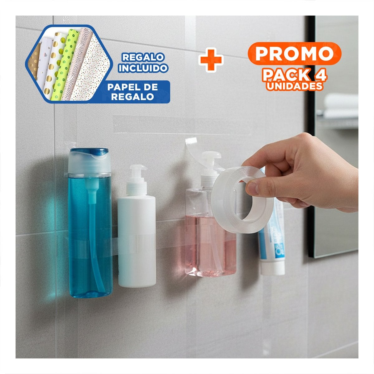 PACK4 SOPORTE MULTIFUNCIONAL DOBLE CONTACTO DE 3 METROS FUERTE Y DURADERO Y+PAPEL REGALO - 1