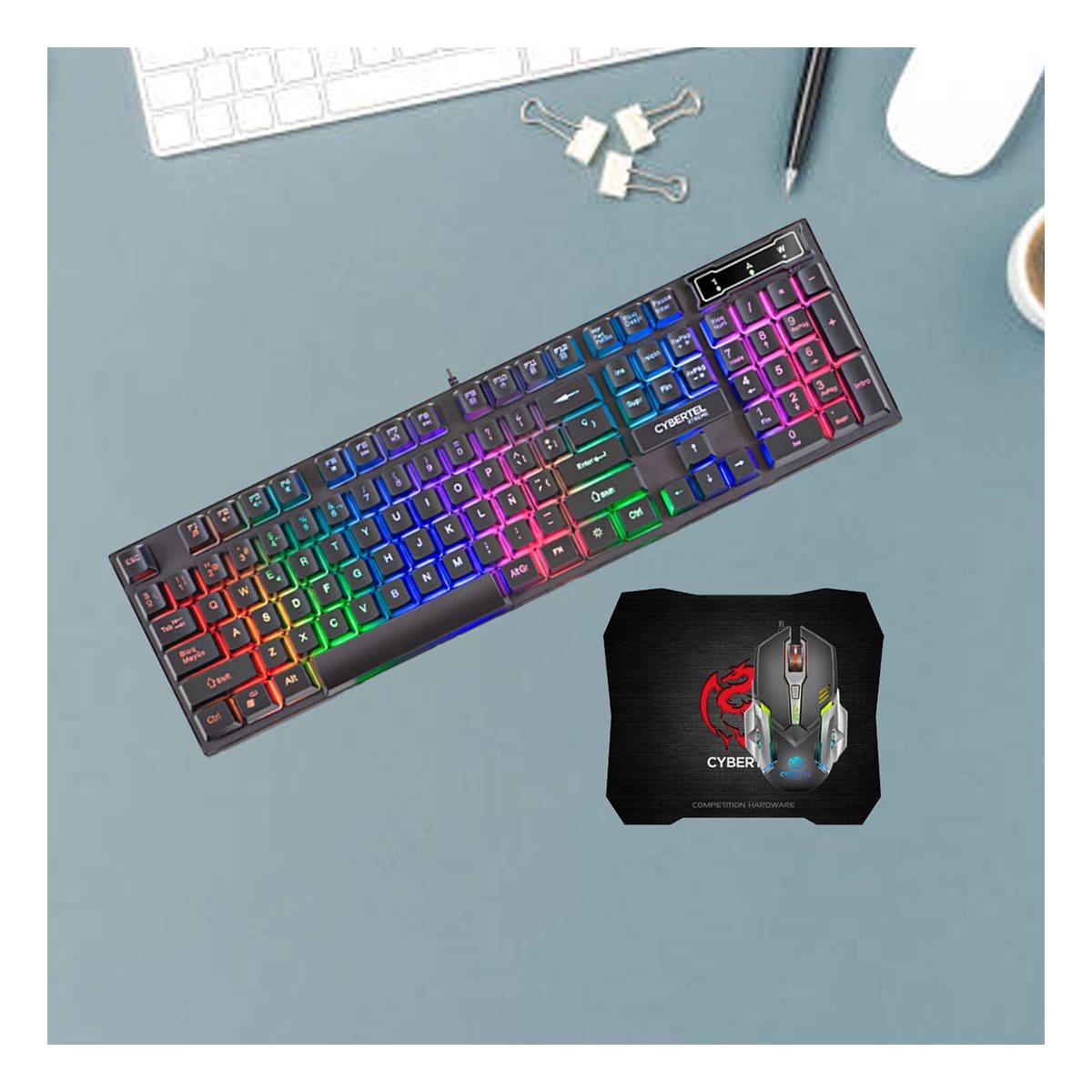 PACK GAMER CON TECLADO MOUSE Y MOUSE PAD NEGRO PARA COMPUTADORA GAMING Y+PAPEL REGALO - 2