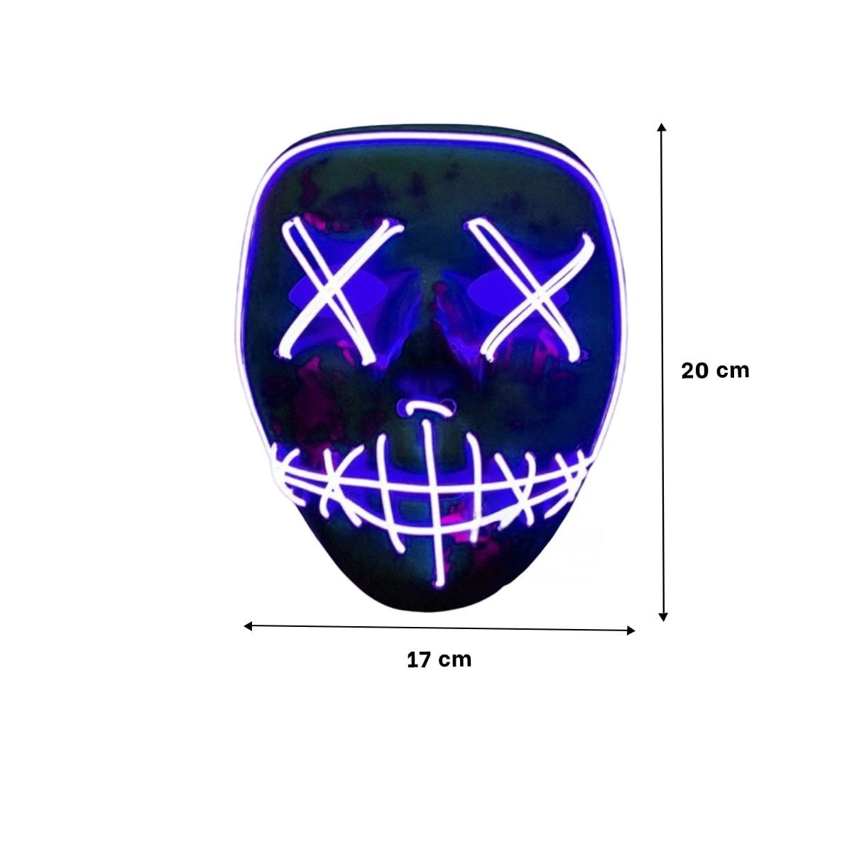PACK6 CUBIERTA DISFRAZ AZUL CON LUCES LED NEON HALLOWEEN Y+PAPEL REGALO - 4