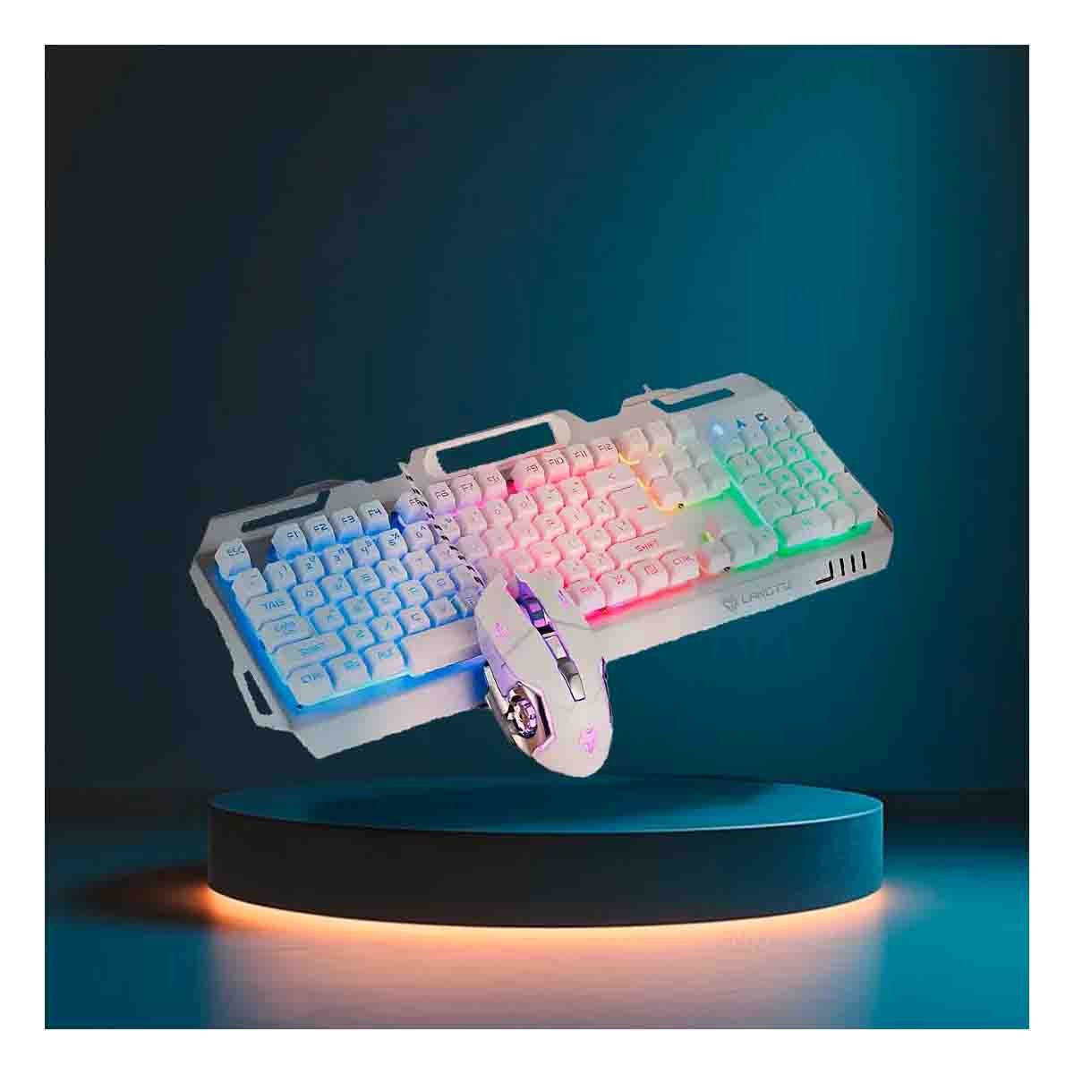 PACK4 PANEL PORTATIL GAMING CON MOUSE LUZ LED RGB BLANCO PARA JUEGOS Y+REGALO STICKER - 4