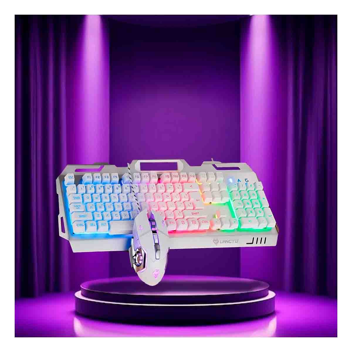 PACK4 PANEL PORTATIL GAMING CON MOUSE LUZ LED RGB BLANCO PARA JUEGOS Y+REGALO STICKER - 5