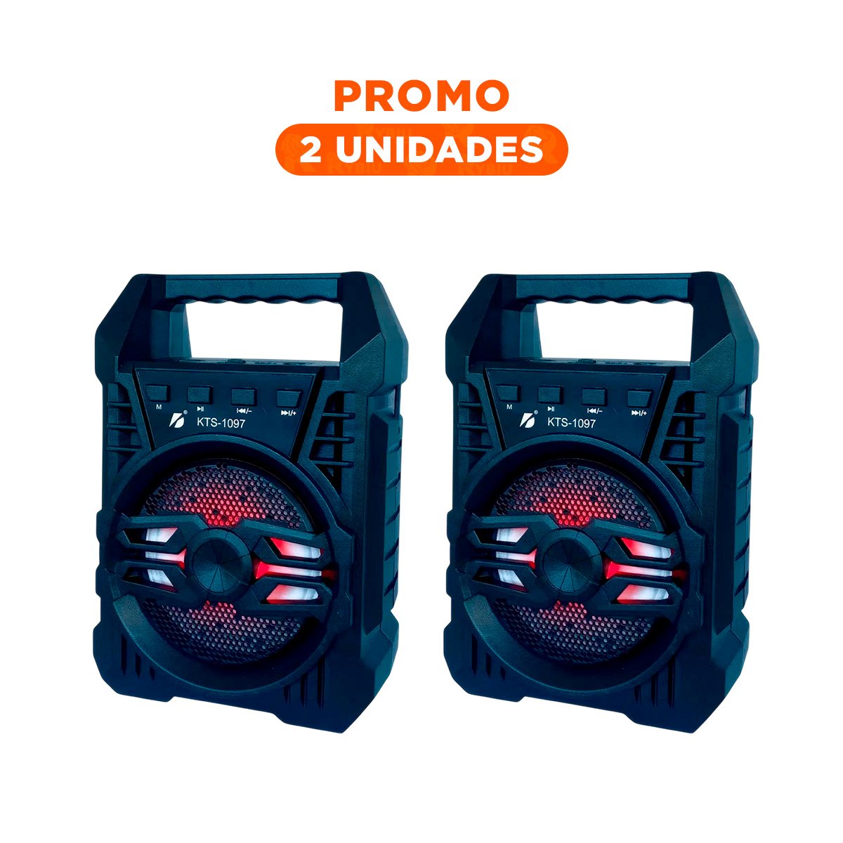 PACK2 ALTAVOZ PORTATIL CON 4 PULGADAS NEGRO PARA AMBIENTE MUSICAL - 1