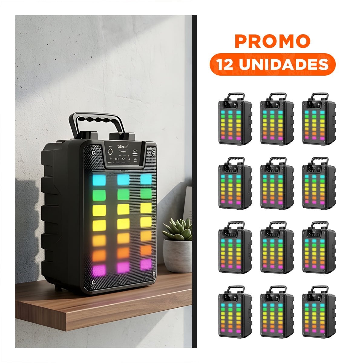 PACK12 PARLANTE CON MICROFONO 4 PULGADAS PARA KARAOKE Y FIESTAS COLOR NEGRO - 1