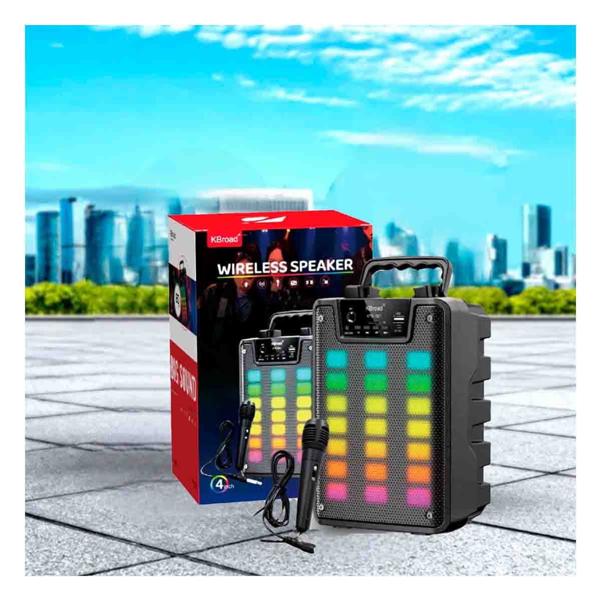 PACK12 PARLANTE CON MICROFONO 4 PULGADAS PARA KARAOKE Y FIESTAS COLOR NEGRO - 5