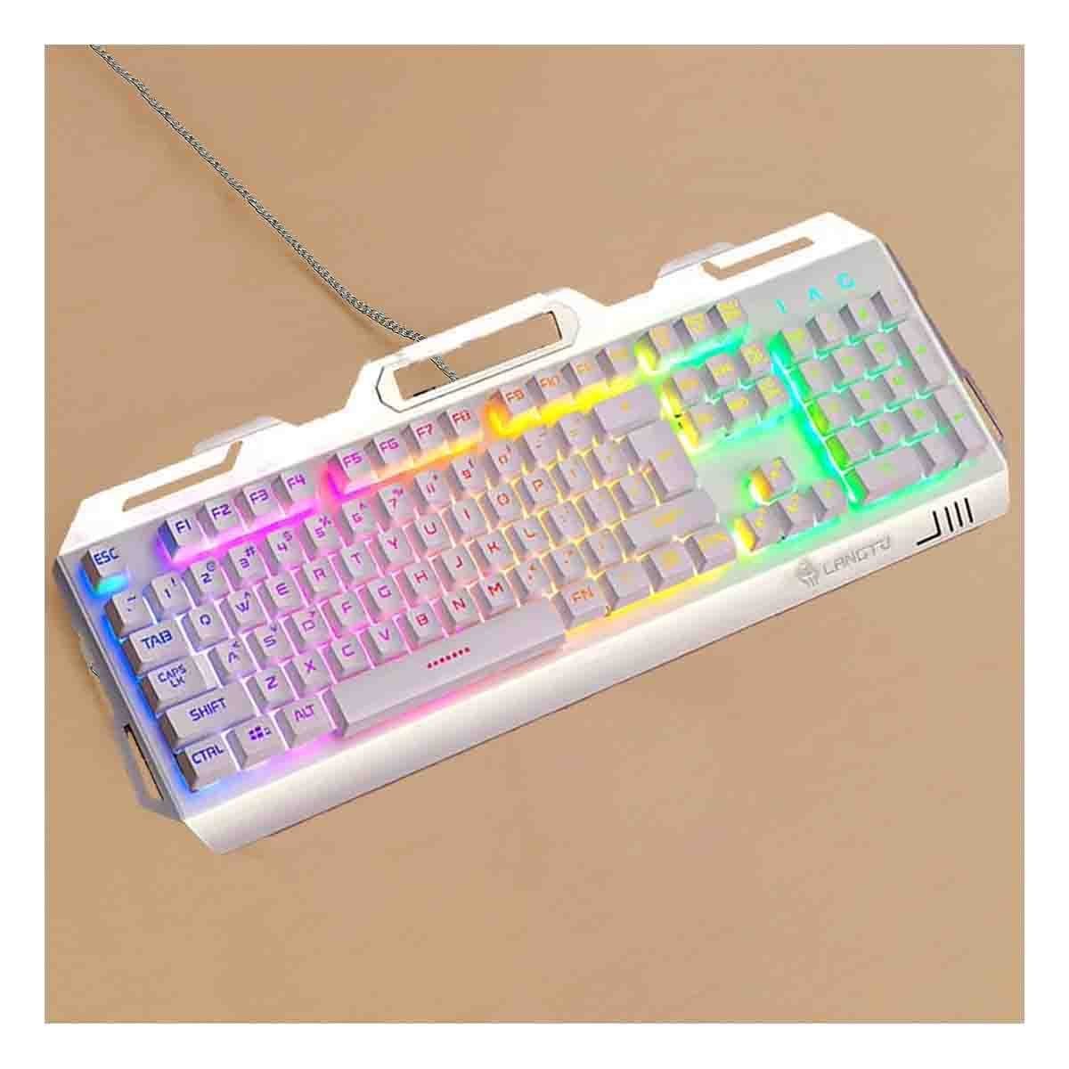 EQUIPO COMPACTO GAMER CON TECLADO Y MOUSE LUZ LED RGB COLOR BLANCO Y+LIGAS REGALO - 3