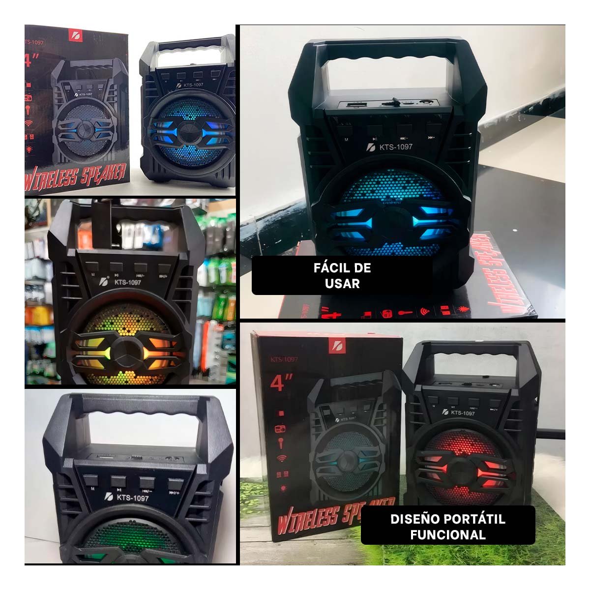 PACK12 ALTAVOZ CON 4 PULGADAS COLOR NEGRO PARA COMPARTIR CANCIONES Y+PAPEL REGALO - 2
