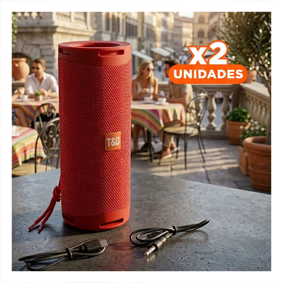 PACK2 EQUIPO PORTATIL COLOR ROJO CON SONIDO ESTEREO Y TRANSPORTE FACIL Y+REGALO STICKER - 1