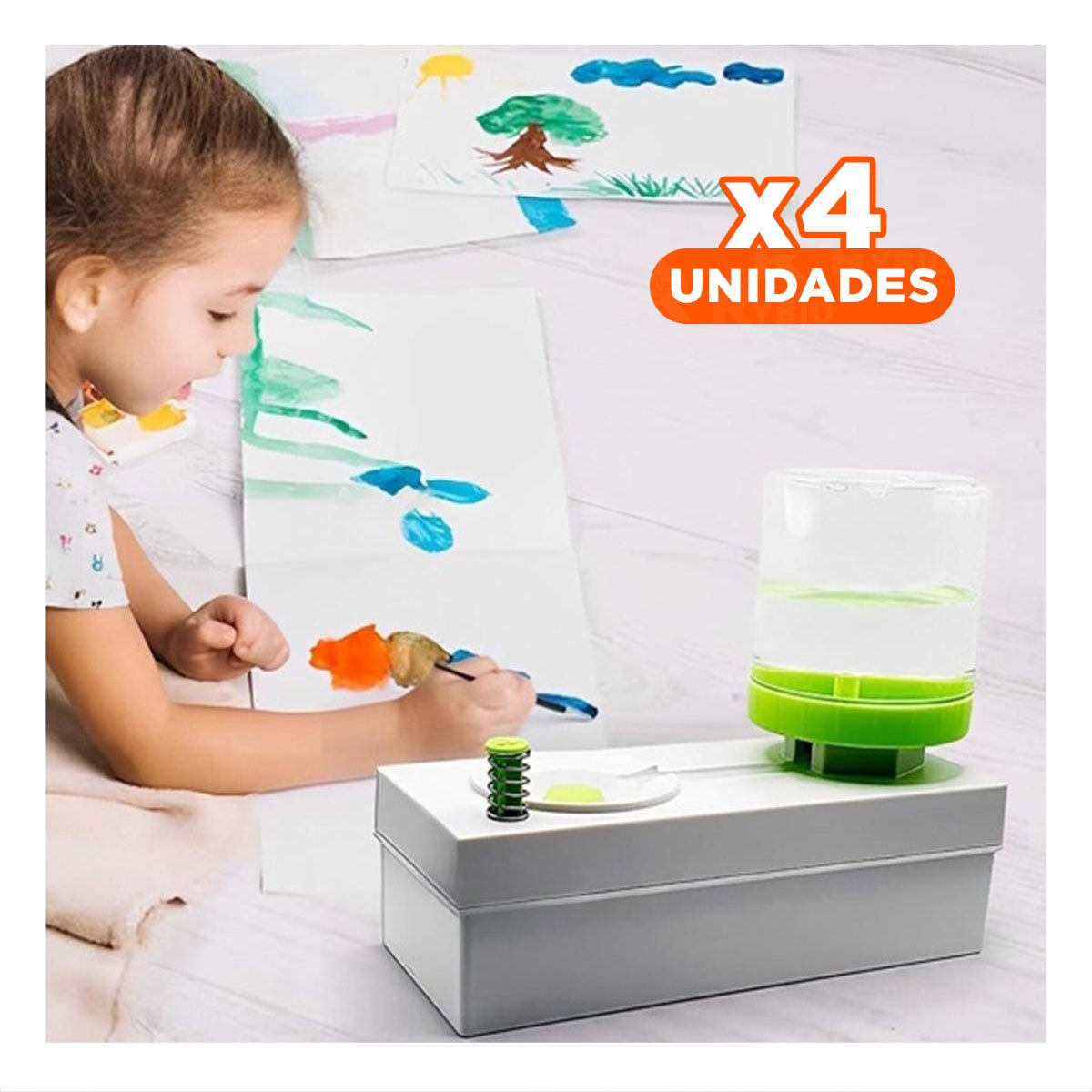PACK4 ARTICULO ESCOLAR BLANCO PARA LIMPIEZA DE PINCEL - 1
