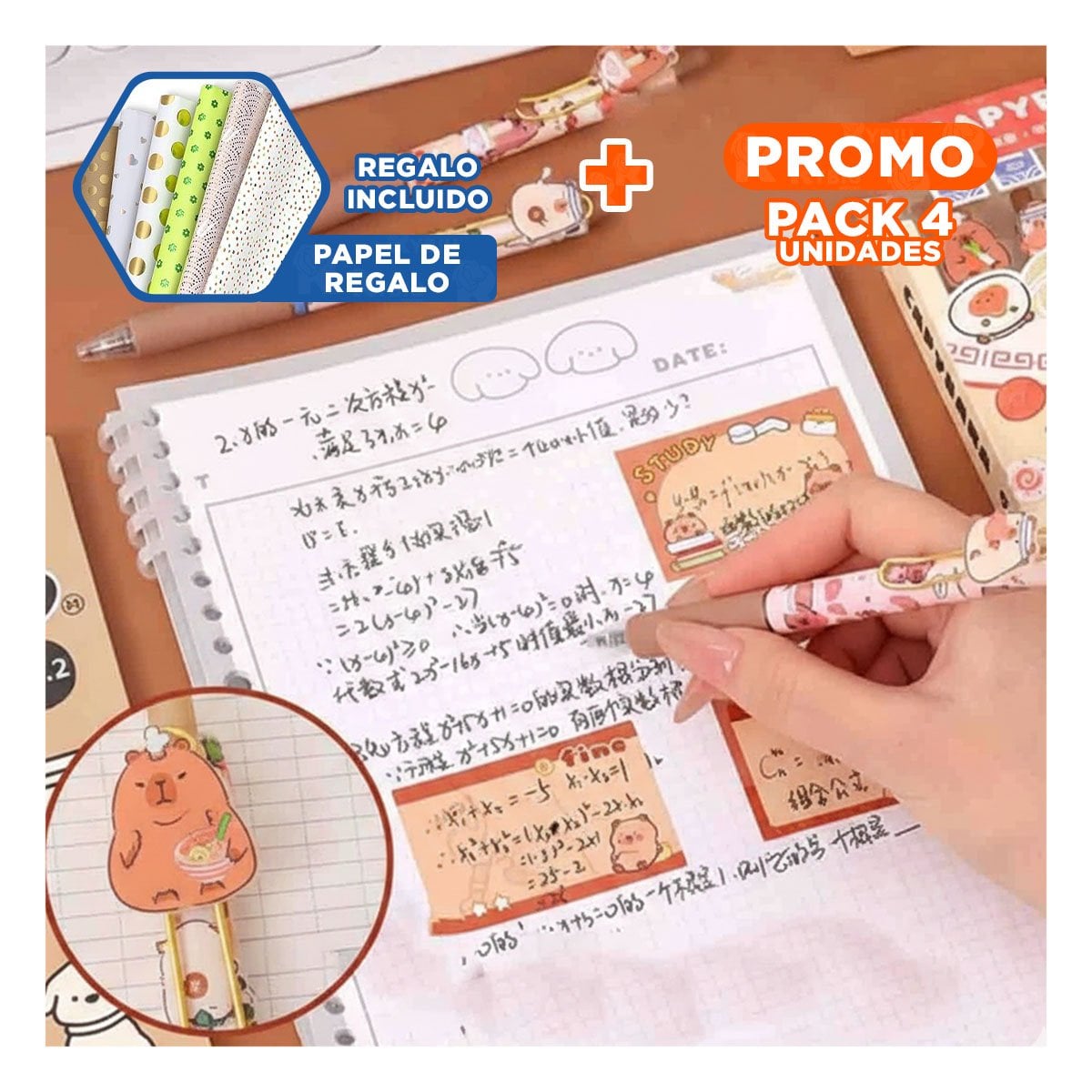 PACK4 GANCHOS PARA CABELLO CAPY 4 PIEZAS LACIPEROS DORADO Y+PAPEL REGALO - 1