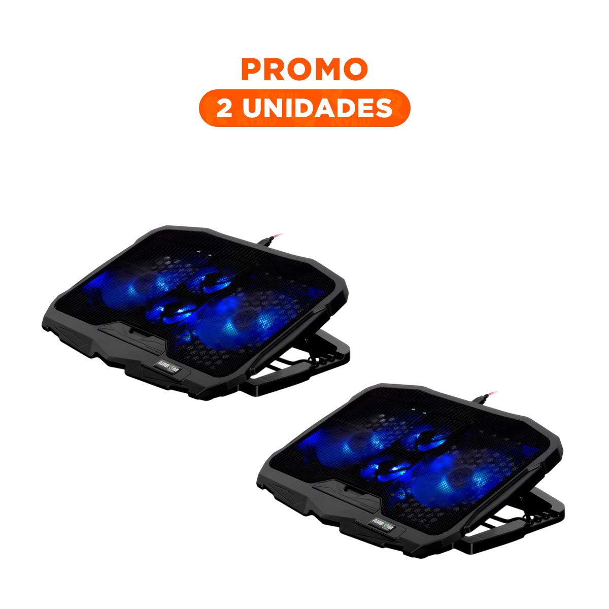 PACK2 ENFRIADOR PARA LAPTOP 4 VENTILADORES COMPACTO Y POTENTE NEGRO - 1
