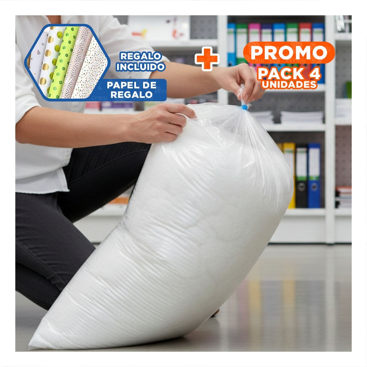 PACK4 BOLSA PRACTICA DE NAPA 5KG BLANCO MULTIUSO Y+PAPEL REGALO - 1