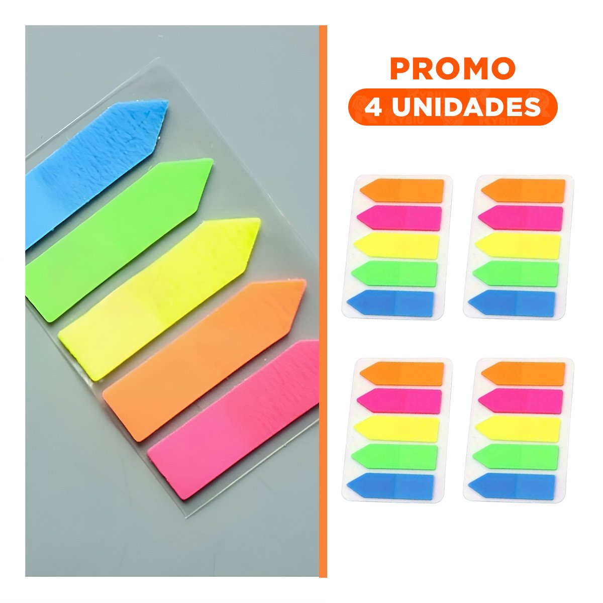 PACK4 ACCESORIOS POST IT ADHESIVOS 5 PIEZAS MULTICOLOR FLECHA Y+REGALO STICKER - 1