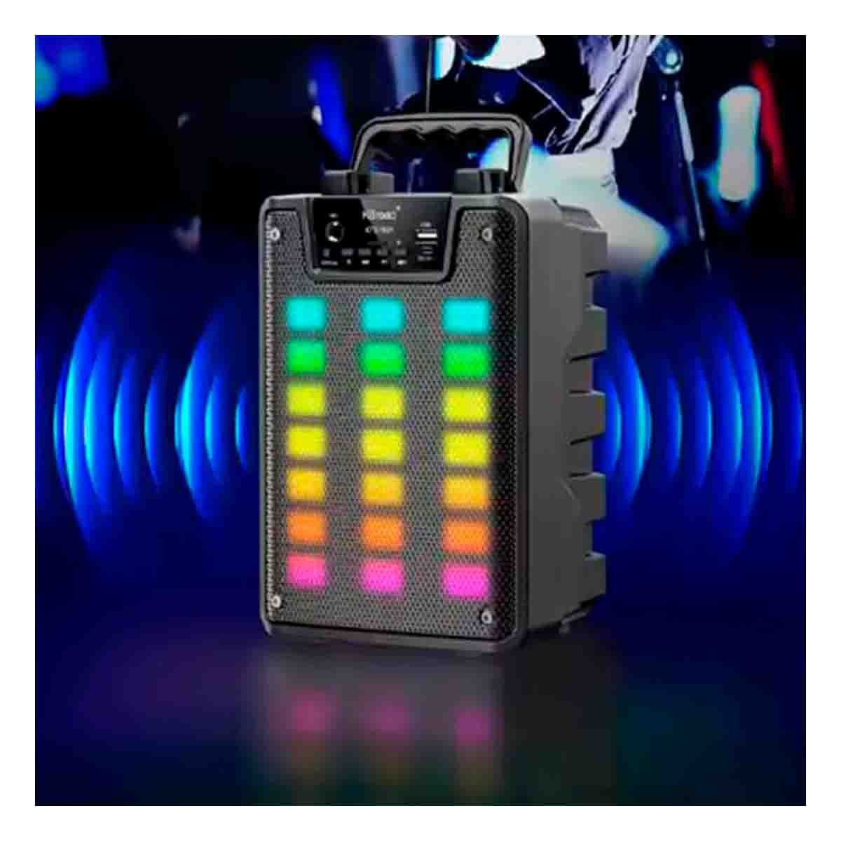 PACK4 ALTAVOZ CON MICROFONO 4 PULGADAS PARA KARAOKE MUSICA EN CASA NEGRO Y+PAPEL REGALO - 2